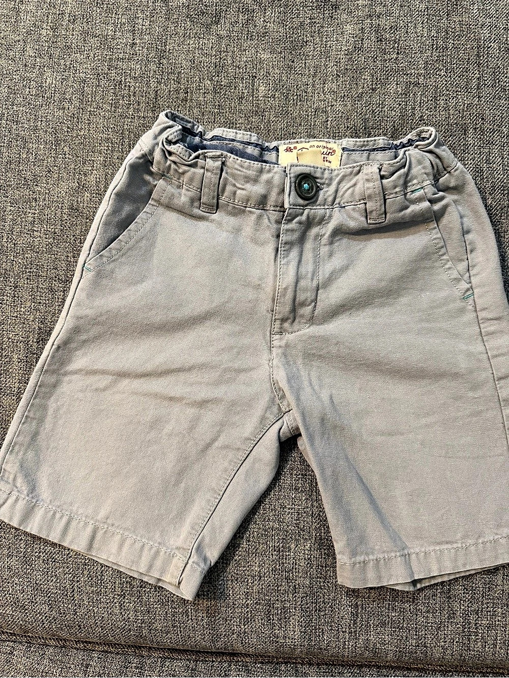 Original Penguin Chittagong Boys Shorts Size 7 Gray Cotton Adjustable Waistband